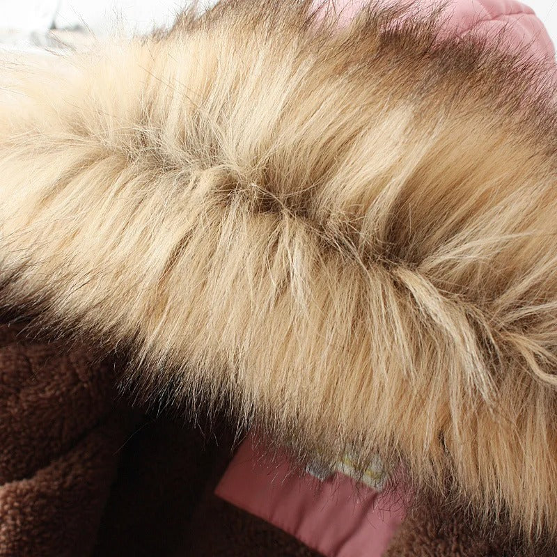 FERONA™ | Elegant Coat with Faux Fur Hood