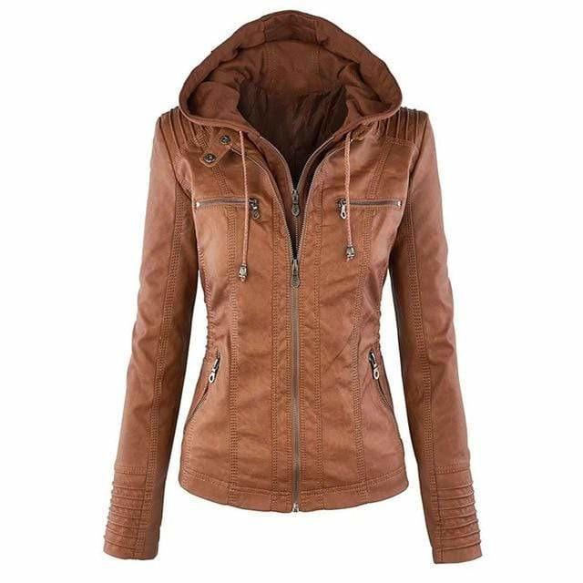 Bea™ | Elegant Hooded Jacket in Faux Leather