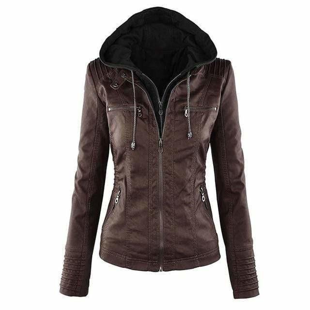 Bea™ | Elegant Hooded Jacket in Faux Leather