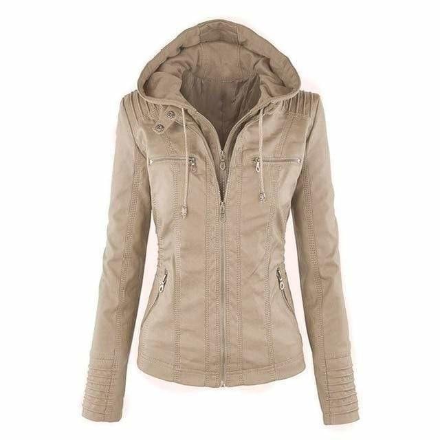 Bea™ | Elegant Hooded Jacket in Faux Leather
