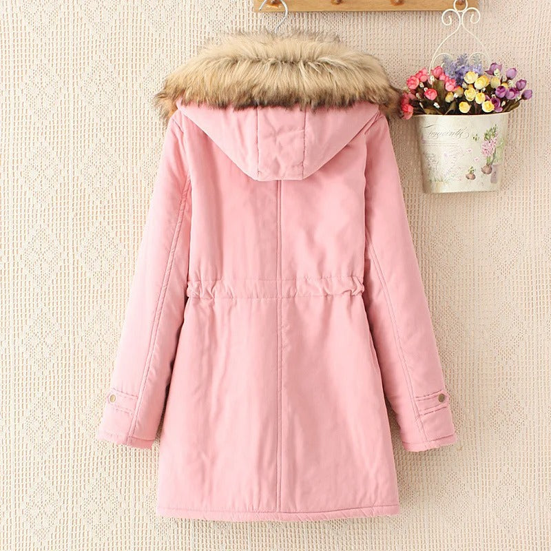 FERONA™ | Elegant Coat with Faux Fur Hood
