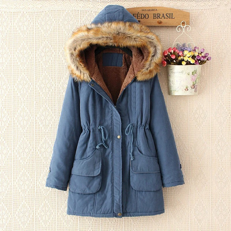 FERONA™ | Elegant Coat with Faux Fur Hood
