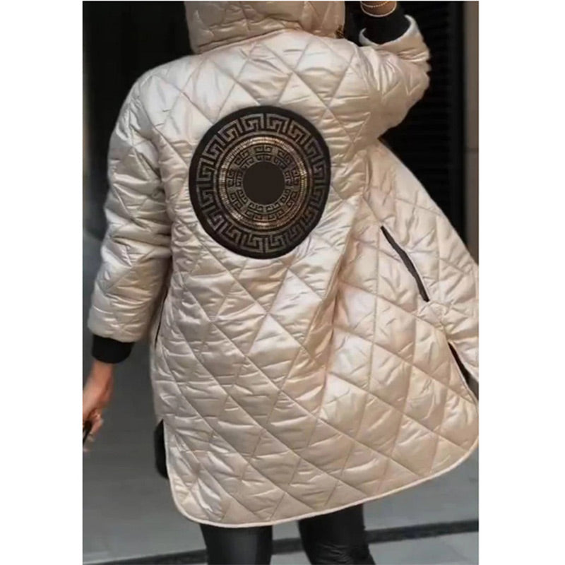 Elena™ | Quilted Winter Coat with Hood and Zipper